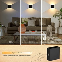 Lampe murale moderne pour chambre à coucher, rechargeable par USB, commande tactile, intensité réglable, LED COB, température de couleur 2700-3600K, CRI élevé 90, aluminium