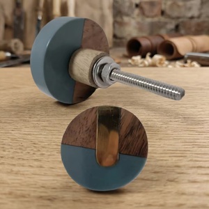 Pomo Redondo Moderno para Muebles de Madera con Tornillo Metálico para Hogar, Oficina y Sala de Estar, Ecológico - Product Image 1