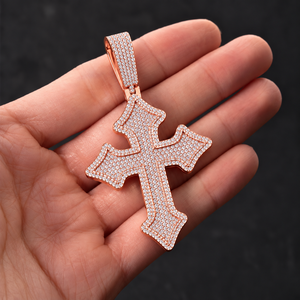 Pendentif Croix en Argent 925 et Moissanite, Micro-Pavé, Luxe, Unisexe, Bijou Religieux Chrétien, Idéal au Quotidien - Product Image 6