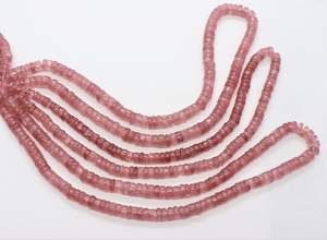 Cuentas Heishi de Cuarzo Fresa Natural AAA de 6 a 7 mm, Cuentas de Cuarzo Fresa Pulidas y Lisas para la Fabricación de Joyería - Product Image 6