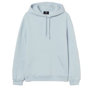 Hoodie surdimensionné bleu clair entièrement personnalisé pour hommes, sweat-shirt unisexe en coton pur, molleton uni teint, personnalisable pour hommes - Product Image 6