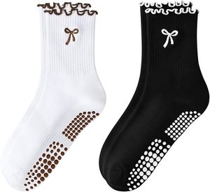 Pilates <b>Socks</b> With <b>Grips</b> for Women Cute Non Slip Crew Gripper Yoga <b>Sock</b>-Grippy Sticky for Hospital/Dance Barre/Workout - Product Image 1