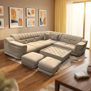 Modern Genuine Leather Electric Recliner Sectional <b>Sofa</b> <b>Set</b> Tufted L-Shape Power Reclining Home Theater Seating USB Padded - Product Image 1