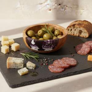 Bol élégant en bois et résine fait à la main pour la salle à manger et le service, produit artisanal en bambou et en bois - Product Image 5