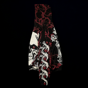 Sweat à capuche gothique pour homme, coupe oversize, zippé, imprimé par sublimation, motif rouge et noir, en polyester tricoté, style automne - Product Image 4