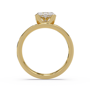 Anillo de compromiso elegante de oro puro de 14K con diamante solitario de corte corazón cultivado en laboratorio, certificado IGI, con banda dividida, para mujer - Product Image 4