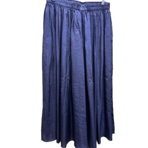 Falda de satén con pliegues rectos y corte en A, cintura elástica, brillante, 100% seda, tejido de punto, decoración informal, logotipo natural - Product Image 1