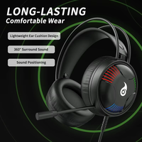 LDON X1 Headset Gaming Profesional Over-Ear Berkabel dengan Mikrofon, Lampu LED RGB, Suara Surround 7.1, Kabel 1.8m, Volume Sesuai Kebutuhan PC