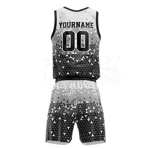 Nouvel uniforme de basket-ball style classique, uniforme de basket-ball à séchage rapide, en vente en ligne - Product Image 2
