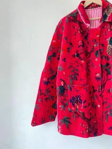 Chaqueta Acolchada con Estampado Animal para Mujer, Chaqueta de Terciopelo de Algodón de Manga Larga con Bolsillos, Abrigo de Terciopelo Reversible para Chicas - Product Image 5
