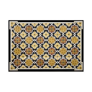 Mosaïque de marbre fait à la main, magnifique Top de Table à manger - Product Image 1