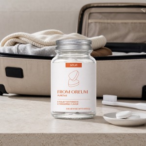 [FROM OREUM] Dentifrice solide de voyage saveur mandarine de Jeju, 60 comprimés, pour articles de toilette personnels en voyage - Product Image 3