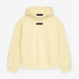 Custom Made Men's Oversized Hooded Sweatshirt Solid Color Cotton French Terry Casual Pullover Front Logo Autumn Wear - Product Image 2