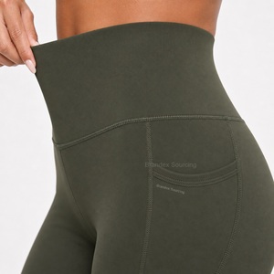 <b>Leggings</b> For Women High Waist Yoga <b>Leggings</b>, <b>Nylon</b> Spandex Activewear Private Label Factory - Product Image 5