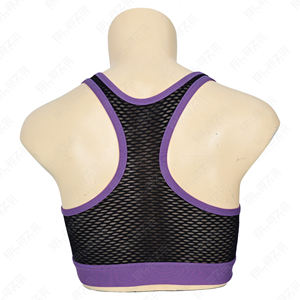 Sujetador deportivo con panel de malla de color de contraste, sujetadores deportivos personalizados de Spandex/nailon para todas tus necesidades deportivas, mallas de Yoga con cintura elástica - Product Image 4