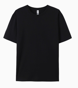 Camiseta de algodón 100% puro de 180g, cuello redondo, manga corta, estilo euroasiático, camiseta básica de color sólido para hombre. - Product Image 1
