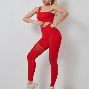 Ensemble de yoga pour femmes, couleur unie, haut de sport taille haute, short d'entraînement, personnalisable, grandes tailles, imperméable, écologique - Product Image 4