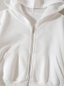 Premium Custom Cropped Zip Hoodie Men Relaxed Fit Cotton Blend <b>Fleece</b> Full Zip <b>Jacket</b> Cartoon Pattern Eco-Friendly <b>Lined</b> 350g - Product Image 2