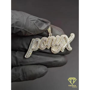 Collar con Nombre Personalizado, Diamante Moissanite, Estilo Hip Hop, Colgante con Incrustaciones de Diamantes, Joyería de Lujo, Regalo - Product Image 4