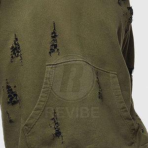 Sweat à capuche streetwear de haute qualité, effet usé, en polaire respirante et écologique, avec poche, 100 % coton, idéal pour l'hiver - Product Image 6