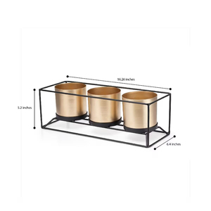 Attractive Design Wholesale Factory Price Flower Stand <b>Mini</b> Rack Decoration Artificial Flower Planter Black Stand Gold Pot - Product Image 6