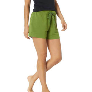 Shorts de sport en molleton 100 % coton personnalisés pour femmes avec logo, vente en gros, cordon élastique, coupe ample pour filles - Product Image 4