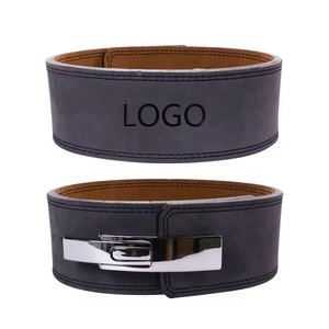 Leather <b>Weight</b> Lifting Belt Adjustable Waist Support Buckle Closure Strength Training Gym Belt Unisex - Product Image 3