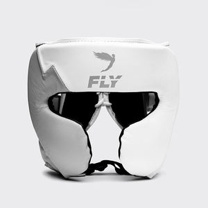 Professional Boxing <b>Training</b> Protection White Grey <b>Head</b> Guard Custom Logo Open Face Fly Kickboxing <b>Head</b> Guard For Unisex - Product Image 4