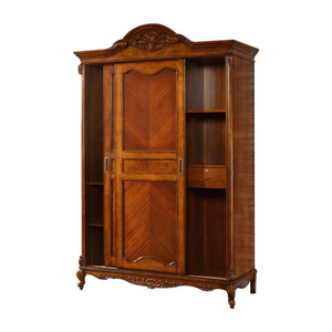 Classic Traditional American Style Sliding <b>Wardrobe</b> Solid Mahogany Closet Natural Finish Antique Bedroom Furniture Customized - Product Image 6