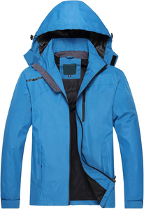 Men's Hooded Polyester Zipper Jacket – Lightweight Windproof Casual Outdoor Sports <b>Coat</b> - Product Image 3