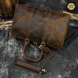 Bolsa de Viaje de Fin de Semana Elegante y Transpirable de Cuero Marrón, Bolsa de Lona para Maquillaje con Doble Compartimento para Zapatos, Bolsas de Viaje de Cuero - Product Image 6