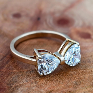 แหวนเพชรทรงหัวใจคู่ 2 กะรัต แหวนเพชรทองคำขาว 14k - Product Image 6