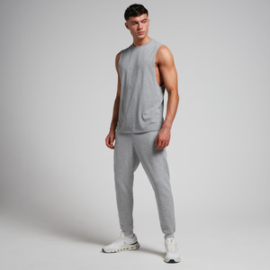 Men's Premium Cotton Spandex Tank <b>Top</b> Heather <b>Grey</b> High Quality Gym Workout Singlet Streetwear Training <b>Vest</b> Custom OEM <b>Tops</b> - Product Image 4