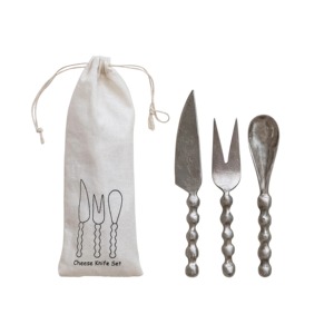 Ensemble de 3 couteaux à fromage modernes écologiques de qualité supérieure, manche en acier inoxydable, finition miroir, compatibles lave-vaisselle, pour charcuterie et fêtes - Product Image 6