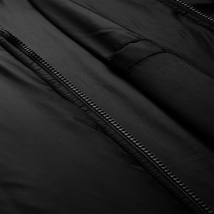 Men's <b>Black</b> Bomber <b>Jacket</b> Zipper Closure Turn-down Collar Casual Outerwear Polyester Wadding Autumn Wear - Product Image 4