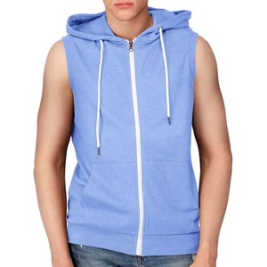 Sudaderas sin mangas personalizadas para hombre, modelo 2026, para gimnasio y fitness, 100% algodón, con cremallera. - Product Image 1