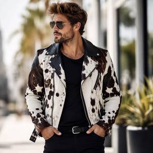 เสื้อแจ็คเก็ตหนังวัวลายสก็อตสำหรับผู้ชาย แบรนด์ LEATHER SPOT รุ่น Summer Biker ระบายอากาศได้ดี งานฝีมือระดับพรีเมียม ปิดด้วยซิป สวมใส่สบายๆ - Product Image 4