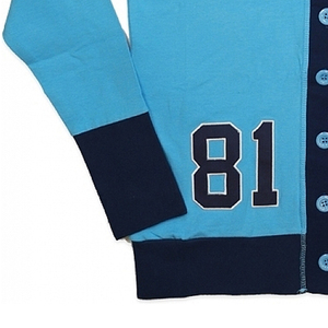 Custom College Wear <b>Cardigan</b> <b>Sweater</b> Long Sleeve navy and sky <b>Cardigan</b> with Embroidery logo Acrylic Knitted <b>Sweater</b> <b>Cardigan</b> - Product Image 5