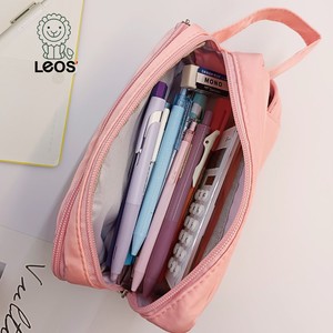 Leos กระเป๋าใส่ดินสอแฟชั่น A1342จุของได้มาก3ช่องใส่ของในโรงเรียนโลโก้ตามสั่ง Wenzhou ทรงกระบอกพลาสติกใส - Product Image 2