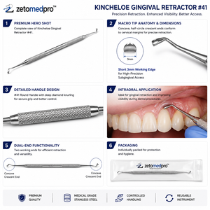 เครื่องมือถ่างเหงือกทางทันตกรรม Dental Kincheloe ทำจากเหล็กกล้าไร้สนิม คุณภาพสูง OEM Zetomed Pro - Product Image 2