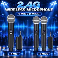 Système de microphone sans fil 2,4 GHz FYX Stock, un émetteur, deux récepteurs, son de scène professionnel, karaoké à domicile, diffusion en direct