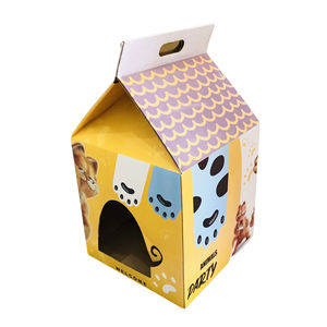 Casa de Juegos Portátil para Perros y Gatos, Fabricada con Materiales Reciclados Ecológicos, Autoensamblable y Personalizable, de Cartón Corrugado - Product Image 1