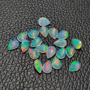 ลูกแพร์โอปอลเอธิโอเปียไฟหลายสีธรรมชาติขนาด8มม. 12มม. พลอยเจียระไนจากพลอยสังเคราะห์ - Product Image 4