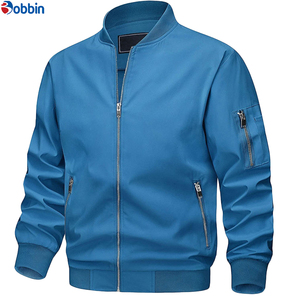 Man Winter Bomber <b>Wind</b> <b>Breaker</b> Jacket With Zip Pockets Work Wear Waterproof Thick Coats Stand Collar Style Slim Fit Polyester - Product Image 3