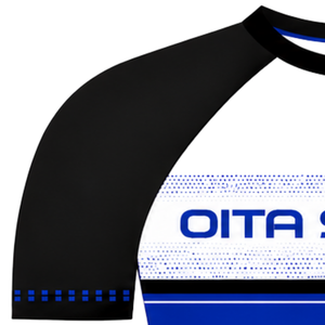 Camiseta Deportiva Raglán Azul Rey y Negra de Manga Corta con Cuello Redondo, Transpirable, para Entrenamiento Atlético, Uniforme de Equipo, Jersey de Alto Rendimiento - Product Image 3