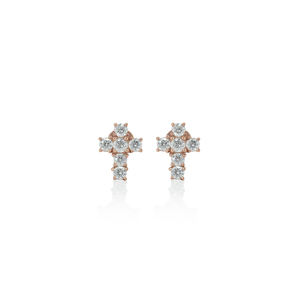 Pendientes de Plata 925 con Incrustaciones de Diamantes Moissanite en Oro Rosa para Compromiso, Boda y Regalo - Ligeros - Product Image 1