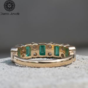 Charm Jewells IGI Certified 3 GM <b>Silver</b> Rose Gold Plated Cushion Cut Moissanite <b>Eternity</b> Band <b>Ring</b> Prong Setting Women's <b>Ring</b> - Product Image 2