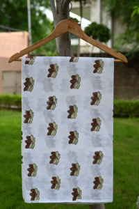 Tela con estampado de hojas florales hecha a mano, ligera y suave, algodón puro, tela estampada para traje, vestido, bolsa artesanal, fabricación de cortinas - Product Image 3