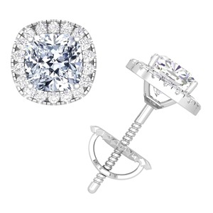 1CT Halo <b>Stud</b> Earrings 0.5ct-2ct D Color VVS1 Clarity <b>Emerald</b> Pear Mixed Cut 18K Gold Plated Sterling Silver Luxury Modern - Product Image 2