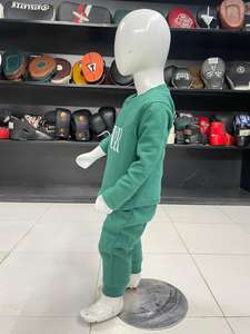 ชุดเซ็ตแทรคสูทผ้าฝ้ายเฟรนช์เทอร์รี่แบบย้อมสีเอซิดสำหรับเด็กผู้ชายและเด็กผู้หญิง เสื้อฮู้ดดี้และกางเกงจ็อกเกอร์ - Product Image 3